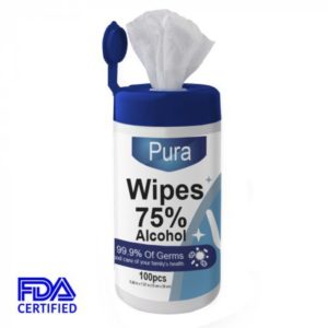 Anti Bacterial Wipes Pura – 100 wipes Canister